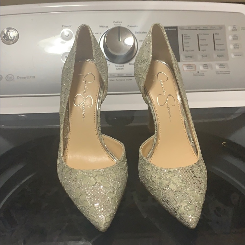 Silver Jessica Simpson heels